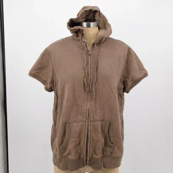 Lot Of 2 Sonoma Womens Hooded Short Sleeve Sweatshirt And Cardigan Sweater XL - Picture 9 of 16